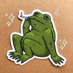 smoking frog vinyl sticker waterproof