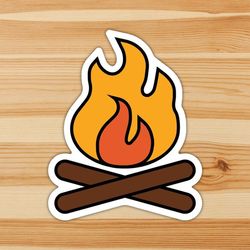 campfire vinyl sticker, camping lover gift, stickerr for motorcycle  helmet, laptop