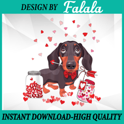 dog valentine cute dachshund valentine's day png, funny valentine's day dog cupid, valentine png, digital download