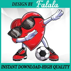 dabbing soccer ball heart valentines day png, layered heart dab soccer png, valentine day png, digital download