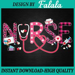 love heart stethoscope png, funny valentine day png, leopard valentine day nurselif, valentine day png, digital download