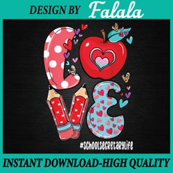 love school secretary life leopard heart valentine's day png. school secretary life, valentine day png, digital download