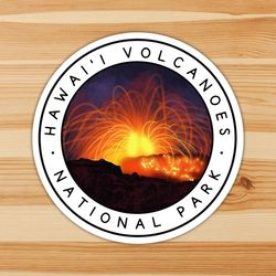 hawaii volcanoes national park art round - vinyl sticker