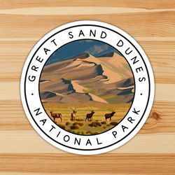 great sand dunes national park art round - vinyl sticker