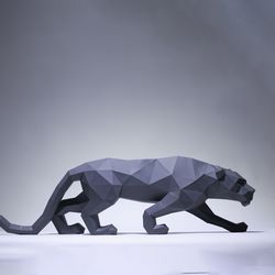 Black Panther, Papercraft Panther, Leopard, Papercraft decor, Home decor, Gift, Papercraft 3D, low poly, origami 3D, pap