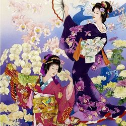 pdf cross stitch pattern - east - geisha- 001