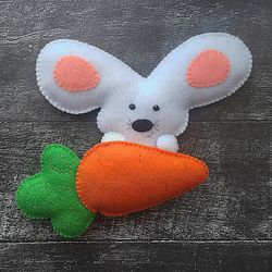 Bunny toy, Felt bunny, Easter bunny, Plush bunny, Stuffed bunny toy, Easter gift, Easter decor, Easter ornament