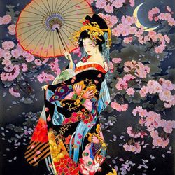 pdf cross stitch pattern - east - geisha- 006