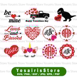 valentines png bundle valentine monogram png for subliamtion valentines day love unicorn girl heart boy valentine