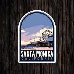santa monica sticker california vintage travel vinyl decal