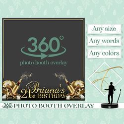 21st Birthday Overlay 360 Photo Booth Bday Video Booth Template Birthday Spin Photobooth Touchpix Gold Videobooth Frame