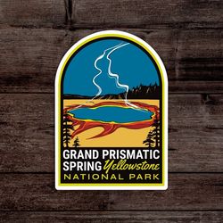 prismatic spring sticker yellowstone vintage travel vinyl decal