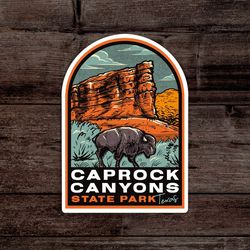 caprock canyons state park texas vintage sticker