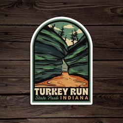 turkey run state park indiana vintage badge sticker