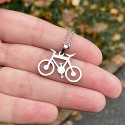 bycicle necklace, stainless steel jewelry