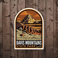 davis mountains state park texas vintage sticker