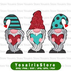valentines day, valentine gnome trio clipart, valentine png file for sublimation printing, valentines day clipart