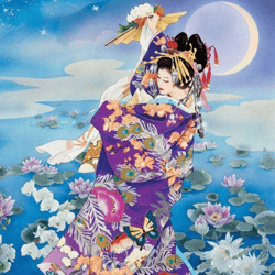 pdf cross stitch digital pattern - east - geisha- 020