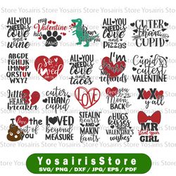 Valentines SVG Bundle | Funny Love SVG Cut Files | commercial use | instant download | printable vector clip art