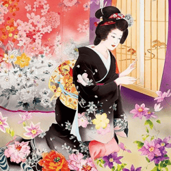 pdf cross stitch digital pattern - east - geisha- 023