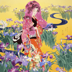 PDF Cross Stitch Digital Pattern - East - Geisha- 024