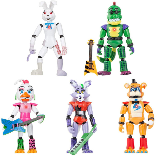  Funko Action Figures! Set of 5 - Five Nights at Freddy's -  Security Breach - Pizzaplex - Glamrock Chica, Glamrock Freddy, Montgomery  Gator, Roxanne Wolf and Vanny : Toys & Games