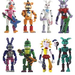 8pcs\Set Five Nights At Freddy's FNAF Sundrop Moondrop Security Breach ITEM ON THIS LISTING WE SEND TO CANADA ONLY
