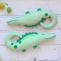 alligator plush, crocodile plushie, felt stuffed animal, gator plush toy, safari nursery decor
