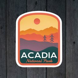 acadia national park me sunset sticker