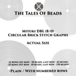 Circular Brick Stitch Graph Paper 8/0 Miyuki Delica / Actual Size Seed Beading Graphs