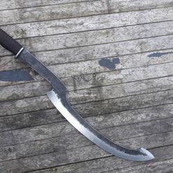 Egyptian Khopesh - Custom Handmade High Carbon Steel 26 Inch Egyptian Khopesh Sword, Fixed Blade Black with Sheath