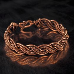 unique handmade copper wire wrapped bracelet for woman wire woven wire wrap art jewelry handmade 7th anniversary gift