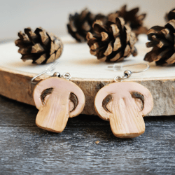 champignon earrings mushroom half are weird funny quirky goblincore jewelry