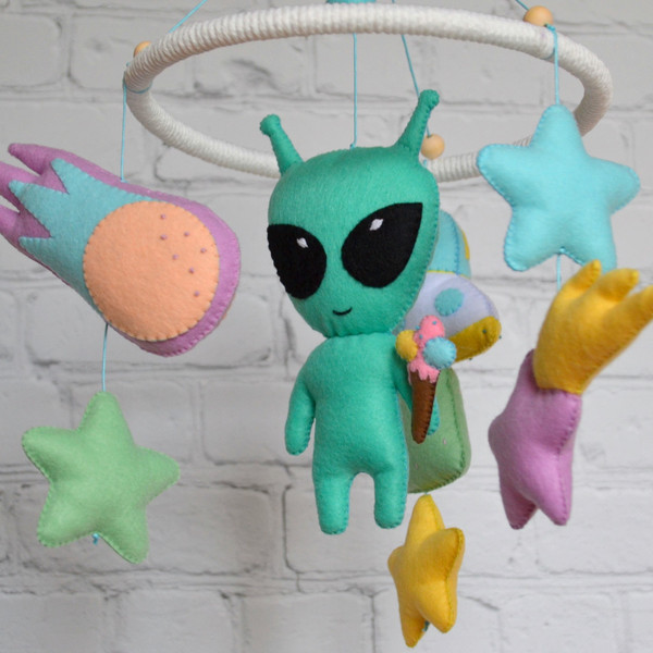 Space baby mobile