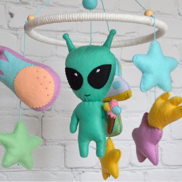 Space baby mobile