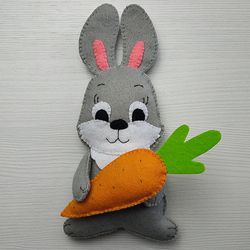 Bunny toy, Felt bunny, Easter bunny, Plush bunny, Stuffed bunny toy, Easter gift, Easter decor, Easter ornament