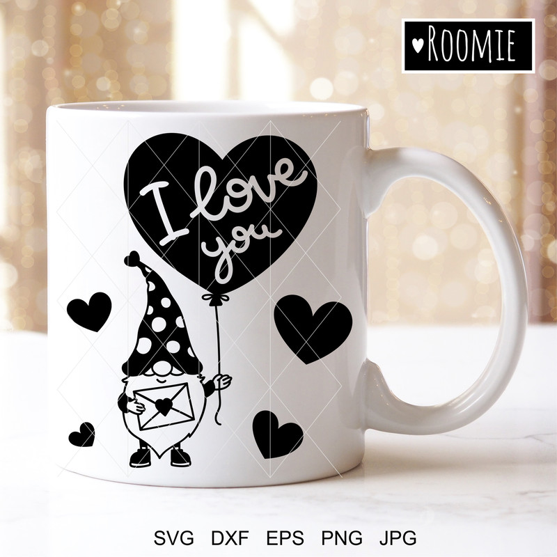 Valentine gnome with heart balloon mug.jpg