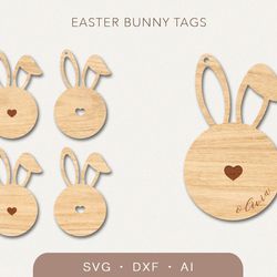 Easter basket tags svg, Easter bunny tag svg laser files
