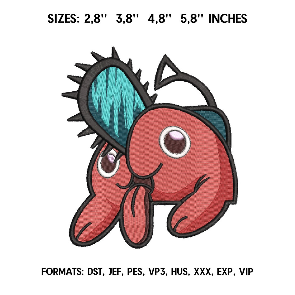 Pochita embroidery design /Chainsaw Man Anime Embroidery Design/ Embroidery Pattern/ Denji Machine embroidery pattern