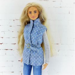 Quilted vest for tall Barbie, also for other dolls of similar size