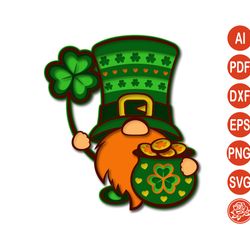 3D Layered Gnome Patrick Day Mandala SVG files for Cricut