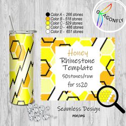 SS20 RHINESTONE HONEYCOMB PATTERN Template for Stainless Depot 20oz Straight Tumbler