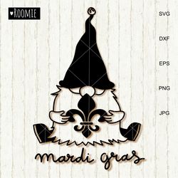 Mardi Gras Gnome Svg, Fat Tuesday Svg, Fleur de Lis Clipart, mardi gras party sublimation design for Shirt Dxf Eps Png