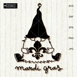 mardi gras gnome svg, fat tuesday svg, fleur de lis clipart, mardi gras party sublimation design for shirt dxf eps png