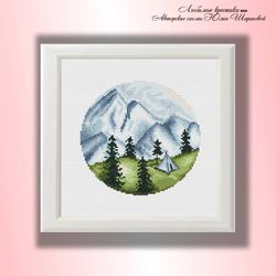 mountain camping 3 cross stitch pattern
