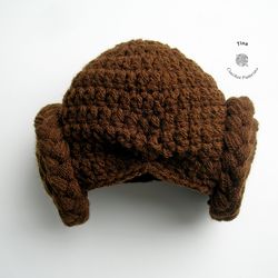 Crochet Princess Leia Hat Halloween Character Wig Newborn Girl Photp Prop Gift | Sizes from Baby to Adult