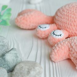 Crab stuffed toy, cute crochet crab, nautical baby toy
