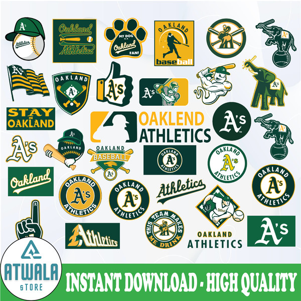 Oakland Athletics, Oakland Athletics svg, MLB svg, Clipart, - Inspire Uplift