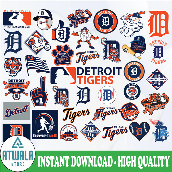 Detroit Tigers, Detroit Tigers svg, MLB svg, Clipart, Insta - Inspire Uplift