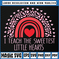i teach the sweetest hearts png, rainbow teacher valentines day png, valentine day, digital download